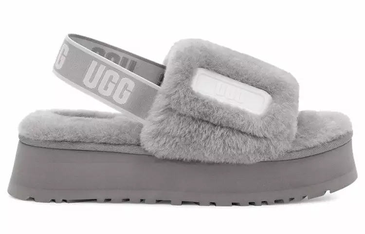 (WMNS) UGG Disco Slide Lightweight Cozy Thick Sole Gray Purple Colorblock 1112258-SAMT 2 (WMNS) UGG Disco Slide Lightweight Cozy Thick Sole Gray Purple Colorblock 1112258-SAMT - Image 2
