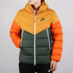 Nike Casual Sports Splicing Contrasting Colors hooded down Jacket Yellow Green Colorblock CU0226-727 -Air-jordan Sales Shop 2 16f48463 928b 4585 8d00 5b35c50254f1
