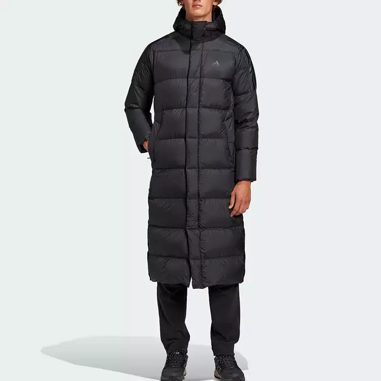 Adidas Windproof Stay Warm hooded mid-length Down Jacket Black GE9995 3 Adidas Windproof Stay Warm hooded mid-length Down Jacket Black GE9995 - Image 3