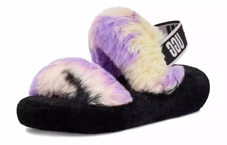 (WMNS) UGG Sandals Black White Purple 1119821-MGNL 3 (WMNS) UGG Sandals Black White Purple 1119821-MGNL - Image 3