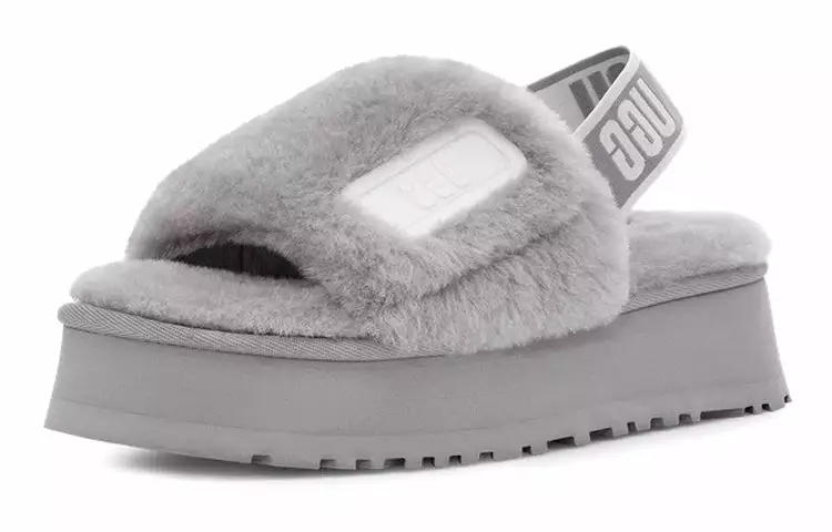 (WMNS) UGG Disco Slide Lightweight Cozy Thick Sole Gray Purple Colorblock 1112258-SAMT 3 (WMNS) UGG Disco Slide Lightweight Cozy Thick Sole Gray Purple Colorblock 1112258-SAMT - Image 3