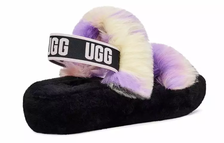 (WMNS) UGG Sandals Black White Purple 1119821-MGNL 5 (WMNS) UGG Sandals Black White Purple 1119821-MGNL - Image 5