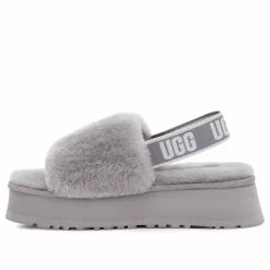 (WMNS) UGG Disco Slide Lightweight Cozy Thick Sole Gray Purple Colorblock 1112258-SAMT