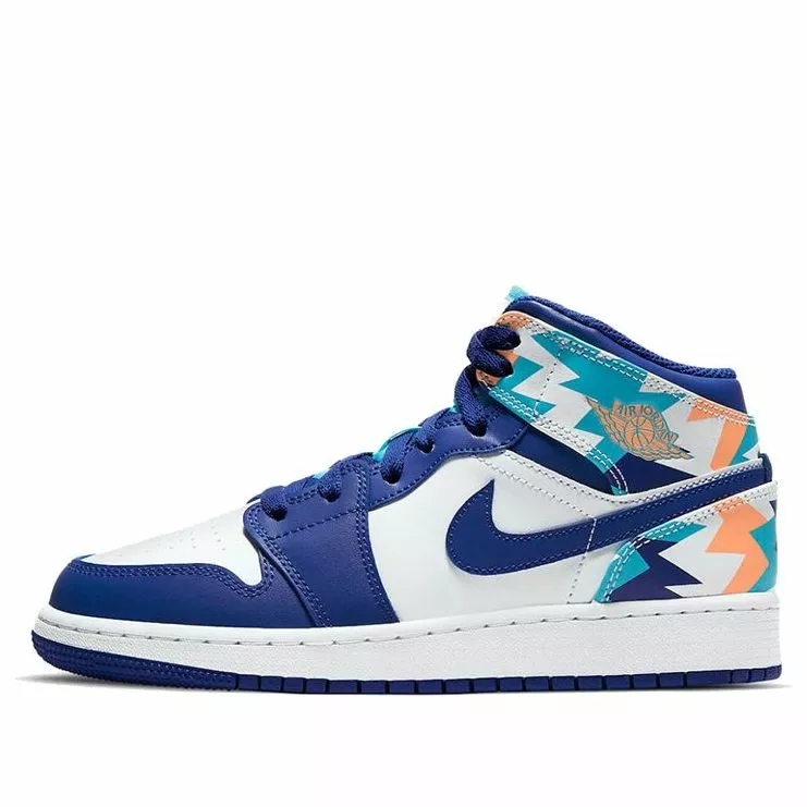 (GS) Air Jordan 1 Mid 'Geometric Pint' 555112-105 1 (GS) Air Jordan 1 Mid 'Geometric Pint' 555112-105