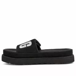 (WMNS) UGG Laton Slide Black Silver Slippers 'Black Silver' 1110110-BSVR