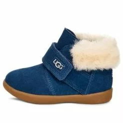 (KIDS) UGG Nolen fur Short Boots Deep Blue 1106229T-NWNV