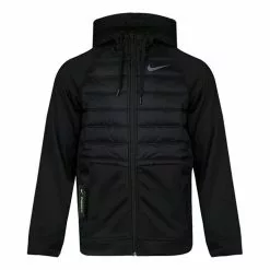 Nike Stay Warm Solid Color Sports Training Hooded Padded Jacket Black BV6299-010